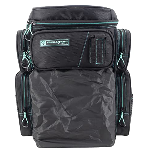 Evolution Fishing Drift Series Tackle Backpack – Seafoam, 3600 Size, Outdoor Rucksack W/ 6 Fishing Tackle Trays, Built In Rain Fly, Heavy Duty Fishing Backpack, Tackle Carrying Case #TOP3