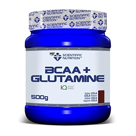 Scientiffic Nutrition - BCAA + Glutamina, Mejor Recuperación Muscular, Aminoácidos Esenciales, Mejora del Rendimiento, Aumento de Energía, en Polvo - Sabor Cola, 500g.