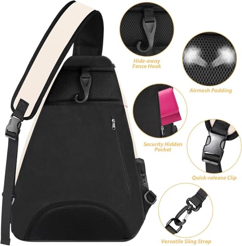 Image of Ytonet Tennis Bag, Tennis Sling Backpack Crossbody for Men Women | Water Resistant Bags with Fence Hook Compatible for Pickleball Badminton Rackets