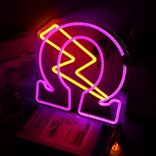 Image of Tiabuy Psi Phi Fraternity Neon Signs for Wall Decor,Omega Neon Lights with Dimmer Switch, USB Power LED Neon Lights for Birthday Gfits, Party Decor, USB Power Sorority Gifts