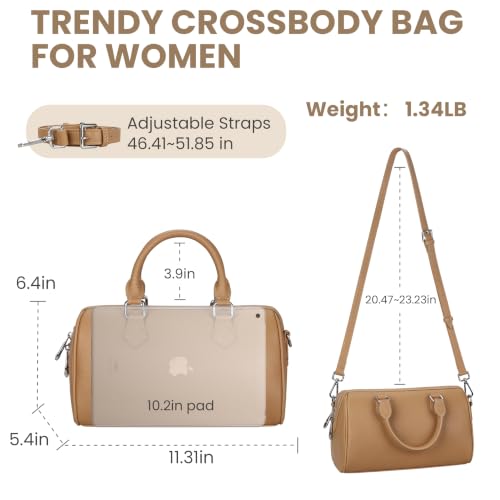 Image of HESHE Leather Top Handle Bags for Women Leather Purses Tote Bag Satchel Handbags Shoulder Bag Designer Crossbody Bags