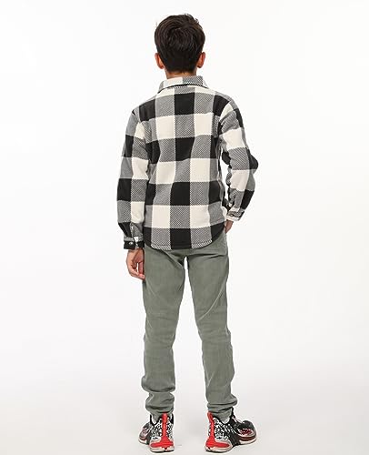 Image of ThCreasa Boys Sherpa Lined Plaid Button Shirt Jacket