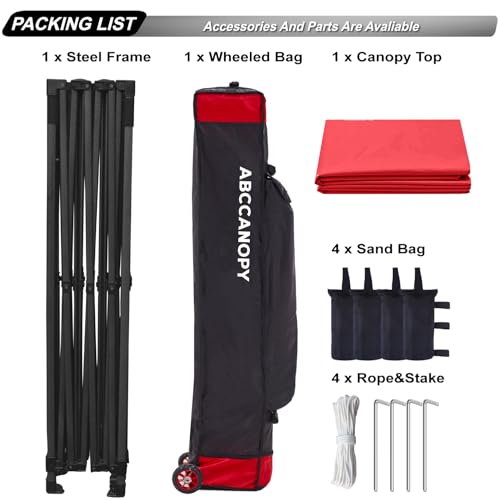 Image of ABCCANOPY Patio Pop Up Canopy Tent 10x15 Commercial-Series (Red)