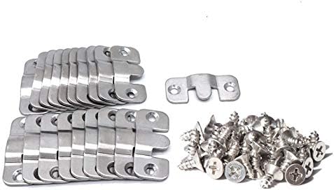 20Pcs 43mmx19mm Silver Flush Mount Picture Hangers Universal Sofa Interlock Brackets Furniture Connectors with Screws