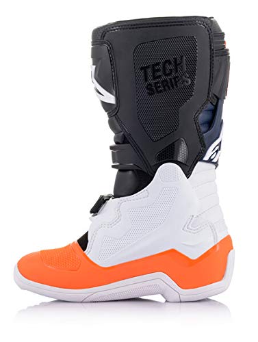 Alpinestars 2015017-1241-8 Tech 7S Boots Black/White/Orange Fluo Sz 08 #TOP2
