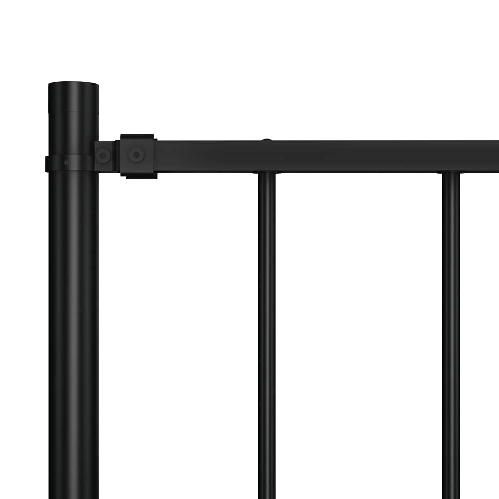 vidaXL Pannello di Recinzione con Pali Robusto Durevole Struttura Divisorio Esterni Recinto Giardino in Acciaio Verniciato 1,7x1,25 m Nero