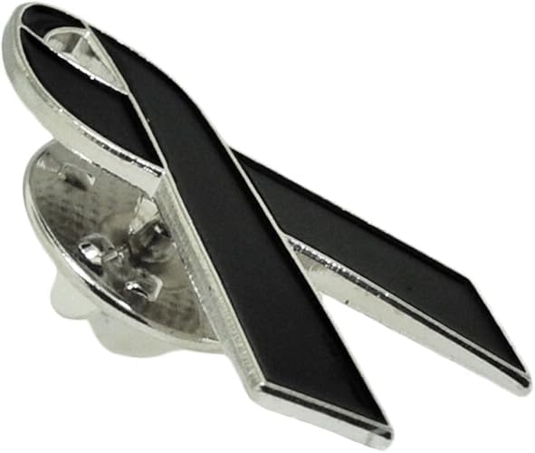 Image of PinMart Awareness Enamel Lapel Pin - Nickel and Gold Color Plated Ribbon Pin - Prevention and Awareness Ribbon - Jewelry Brooch with Secure Clutch Back