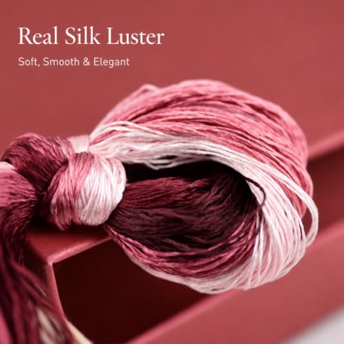 Image of 4 Skeins Mulberry Silk Floss Embroidery Thread Floss-Cross Stitch Threads China Silk Woven Jewelry Threads DIY Sewing Kits (16)