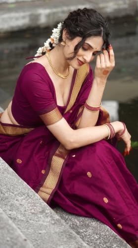 Image of C J Enterprise Women's Pure Kanjivaram Soft Silk Saree Banarasi Style Ladies Sadi With Blouse Piece for Wedding (Eagle-3-51)
