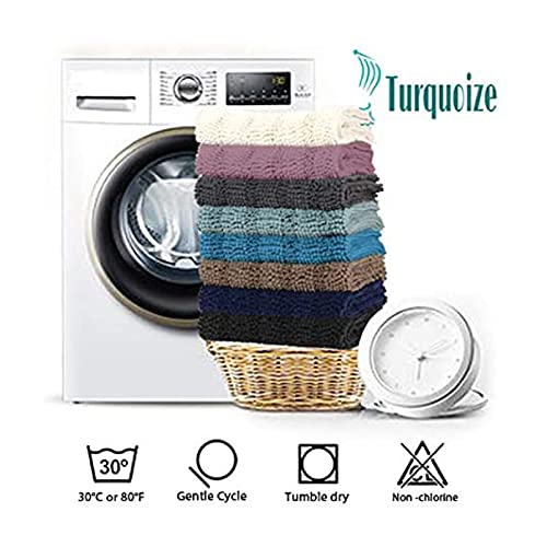 Turquoize Chenille Bath Rugs Shaggy Bathroom Rugs Non Slip Bath Mat For Bathroom 24 X 36 Cream Bath Rug For Bathroom Extra Soft And Absorbent Area Rug, 24"X 36", Cream #TOP6