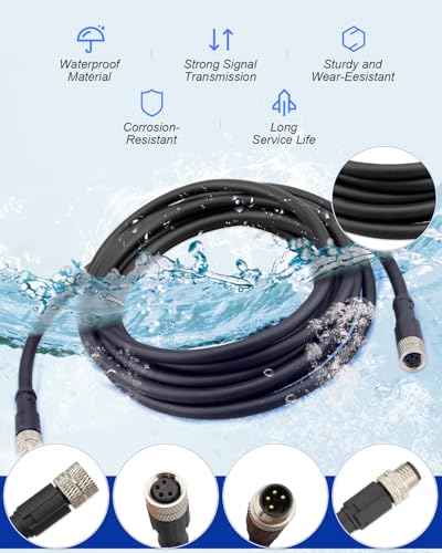 Image of 2211415 Cable Extension, Universal Sonar Extension Cable (US2) Fit for Minn Kota Trolling Motor & Lowrance Fishfinder, PD /AP 110 Inch, black