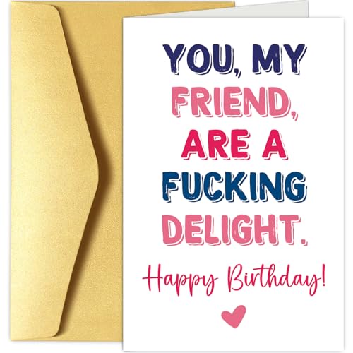 Chenive Funny Birthday Card for Friend, Friend Birthday Card for Men Women, Happy Birthday Card for...