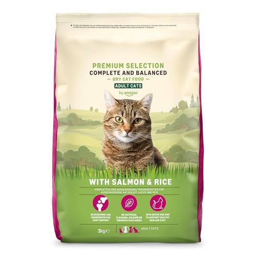 by Amazon Complete Alimento Secco Completo Per Gatti Adulti Con Salmone E Riso, 1 Confezione Da 3kg (Precedentemente un marchio Lifelong, stesso prodotto)