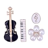 UKCOCO 4pièces Broches Fleur Instrument Musique Violon Lot De Bijoux Pour Femmes Épingle...