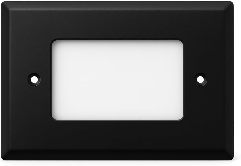 7110C-BK Step Light Cover Plate Only | Lighting Cover Plate for Outdoor Lighting | Black Powder-Coated, Durable, Easy Installation, Fits Standard Rectangular Step Light Housings