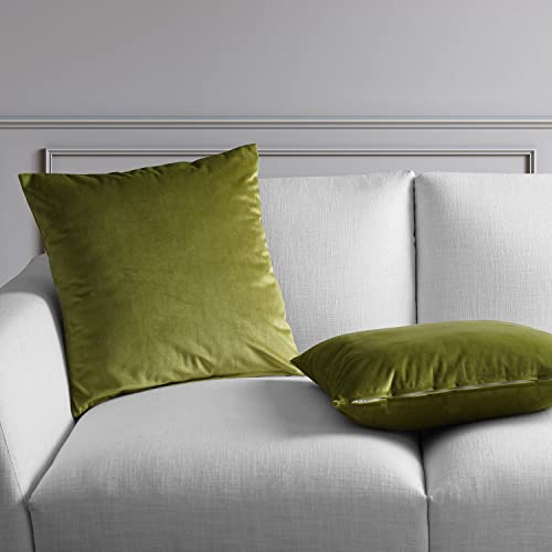 Image of HPD Half Price Drapes Cushion Cover 18 x 18 Heritage Plush Velvet - VPYC-161224-CC18PR - Pair, Retro Green