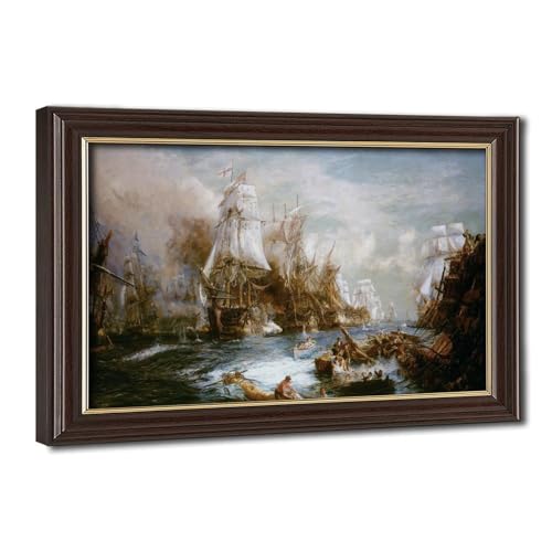 Poster The Battle of Trafalgar William Lionel Wyllie cadre suspendu toile décoration murale