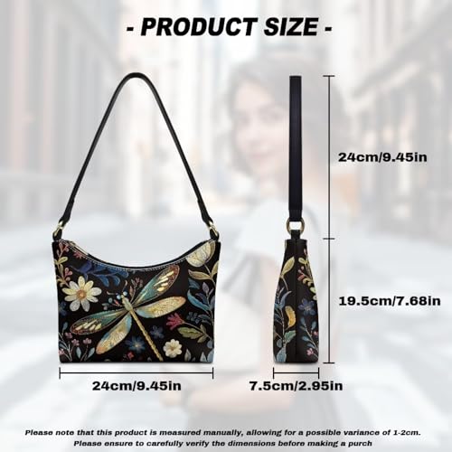 Shoulder Bag for Women, Leather Under Arm Bag with Zipper, Waterproof Mini Purse with Strap for Daily Use 7