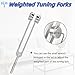 128 Hz Tuning Fork for Healing Chakra, Weighted Aluminum Alloy Fork with Silicone Reflex Hammer and Bag, Sound Therapy Meditation Musical Instrument