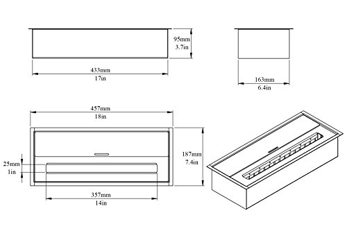 18" Ventless Ethanol Fireplace Insert - Ehb1800 Burner By Ignis #TOP4