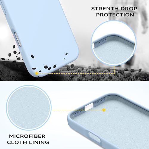 Image of Back Cover Compatible with iPhone 17 Pro Max Case Liquid Silicone Full Protection Shock Proof Back Cover for iPhone 17 Pro Max (Sky Blue)