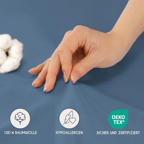 Dreamzie - Topper Spannbettlaken - 90x200cm / 100x200cm - 100% Baumwolle – Ansicht 4