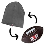 Beanie Ball BXB The Hat/Football Perfect for Tailgating and Playing Catch Before The Big Game, 2 in 1 Transformable Beanie Grey