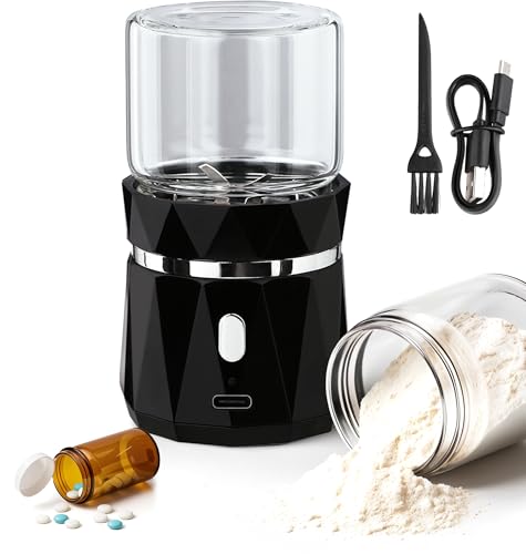 InsurMedic Electric Pill Crusher Grinder - Fine Powder Automatic Grinder to Pulverize Multiple Pills Small Large Medication for Elderly & Pets - Portable Cordless Crusher