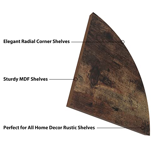 Horlimer 6 Pack Wall Mount Floating Corner Shelf, Rustic Wood Corner Wall Shelves For Bedroom, Living Room, Bathroom, Kitchen #TOP3