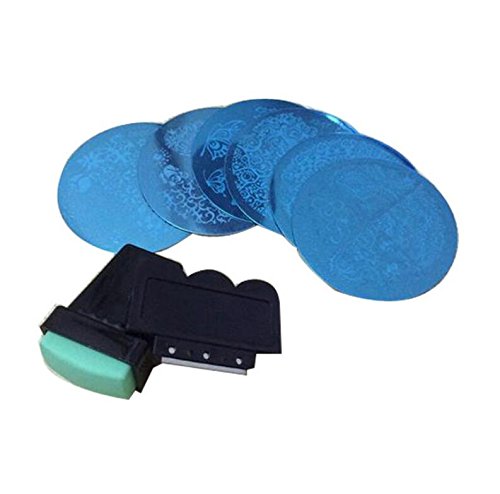 Blabroge 10Pcs Nail Art Stamp Stencil Stamping Template Plate Set Tool Stamper Design Kit (Random Color)