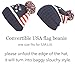 NY GOLDEN FASHION Women Men American Flag Cuffed Knit Hat USA Flag Patriotic Beanie with Pom Pom (US, Alpha, Small, X-Large, 1pc Navy)
