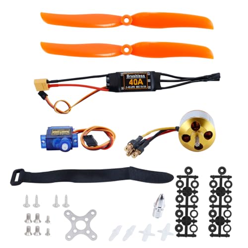 Durlo Kit moteur pour avion/hélicoptère RC – Moteur brushless 2212 KV2200 avec hélice 6035,...