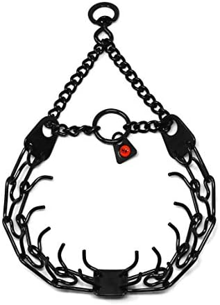 Herm Sprenger Black Stainless Steel Prong Dog Training Collar with Swivel Ultra-Plus Pet Pinch Collar No-Pull Collar for Dogs Anti Pull Training Collar Made in Germany 2.25mm x 16in