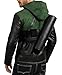 NM-Fashions Mens Superhero Green Hooded Costume Cosplay Faux Leather Jacket for Halloween, X-Large