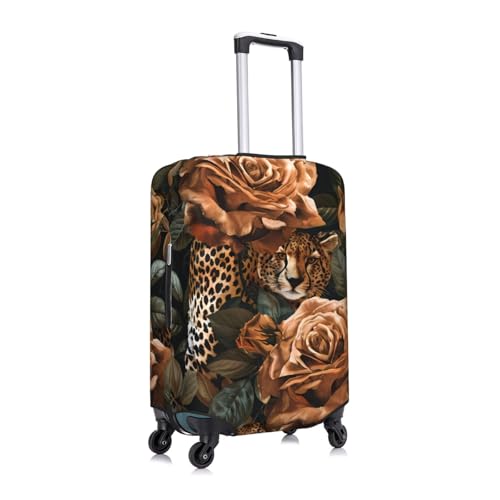 Flowers Print Travel Luggage Cover Elastic Baggage Protector For Men Women Fits 22-24 Inch Luggage Suitcase Covers3
