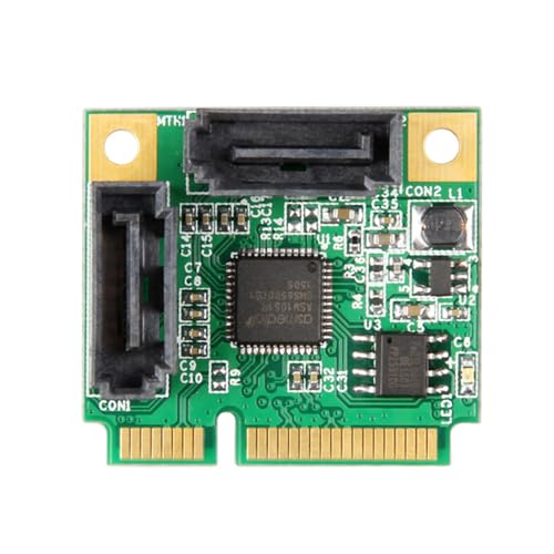 YUGSHNKFC Small PCIE to 2Port Controller Expansion Card 6Gbps Fast Speed RAID1/RAID0 Data Mirroring Technology