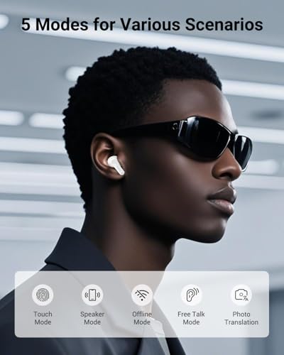 Image of XUPURTLK M3 Translation Earbuds Real Time, Translator Earbuds No Extra Pay | 144 Languages & Accents, Language Translator Earbuds Translating for Travel, Business, Learning (White)