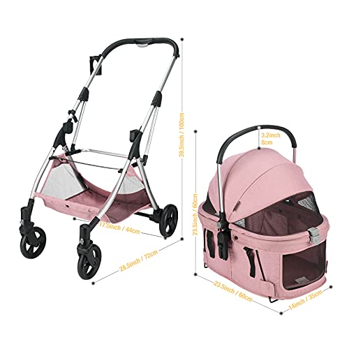 Veehoo Foldable Pet Stroller - Detachable Travel Carrier for Dog Cat and Small/Medium Pets, All in One Multifunction… - Image 6