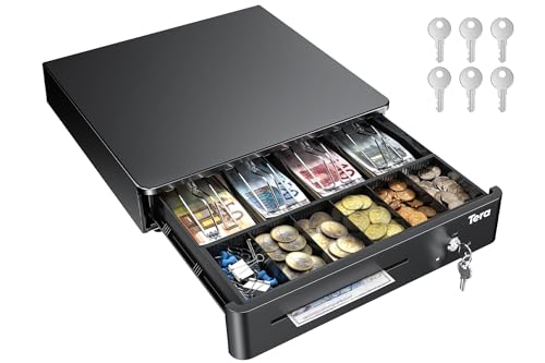 【Connettività e compatibilità】 Collegare il cassetto di cassa a una ricevuta / stampante termica tramite cavo RJ12 (incluso nel pacchetto), quindi collegare la stampante al tuo POS per aprire / chiudere automaticamente il vassoio di cassa. (Nessuna porta USB, quindi NON può essere collegato al POS direttamente via USB); Adatto per uso domestico e commerciale, come armadi, grandi magazzini, supermercati, farmacie ecc. Solo per uso interno.