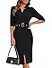 GRACE KARIN 2025 Damen Festlich Kurzarm Cocktailkleid Vintage Slim Fit Party Hochzeit Bodycon Bleistiftkleid Schwarz M