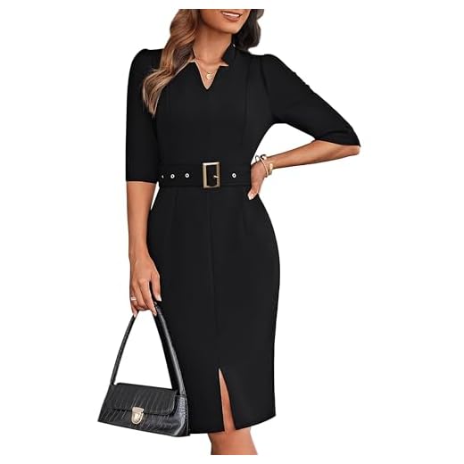 Elegant Work Dress with Belt