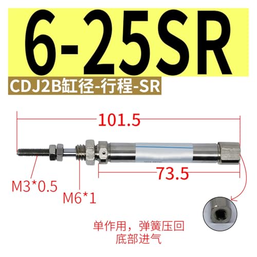 Cilindro neumático CDJ2B de mini acero inoxidable de alta precisión para automatización 3