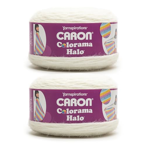 Caron Colorama Halo Striped - 2 Pack of 481 Yards/8 oz Cream 71% Acrylic 18% Nylon 11% Polyester Yarn