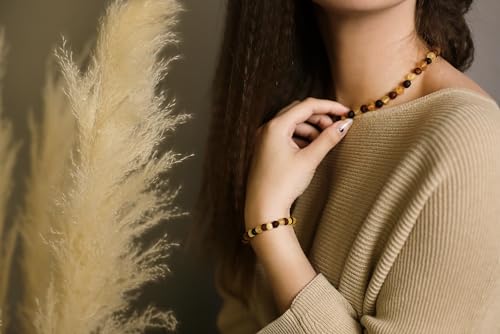 Baltic Proud Amber Necklace for Women and Men (Authentic, Certified) - 18 inches, Multi Raw (Unpolished) - Unisex Amber Jewelry for Adults - Bead Necklace4