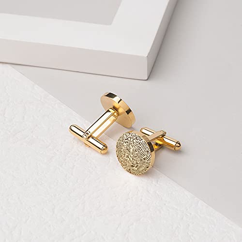 Anavia Custom Photo Cufflinks & Tie Clip Gift Box Set, Personalized Portrait Engraving Minimalist Men's Jewelry Accessories For Father Dad Brother Boyfriend Husband Wedding Birthday (Cufflinks, Gold) #TOP3