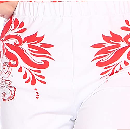 Macacão de ginástica acrobática estampa de terno vermelho branco para treino de competição para meni