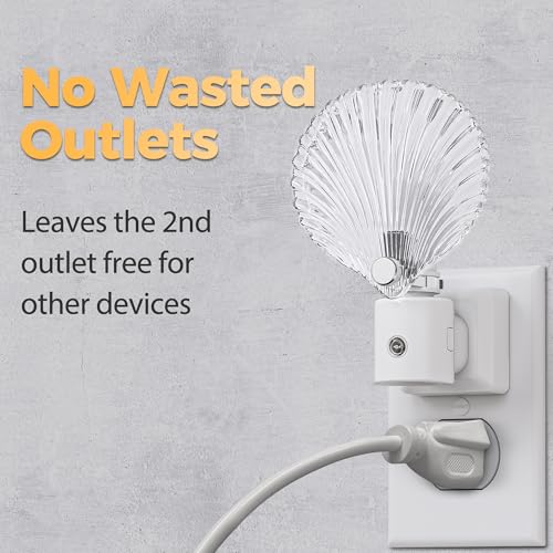 Image of DORESshop LED Night Light, Glass Shell Night Lights Plug into Wall, 3 Level Brightness Adjustable Plug in NightLight with 360 Rotatable, Dusk to Dawn Sensor Nightlights for Adults, Bedroom, 3000K