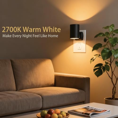 Image of Night Lights Plug into Wall: ETL Certified Soft White 2700K Dusk to Dawn Sensor Dimmable LED Plug in Night Light for Hallway Bedroom Stairway Wall Socket - Modern Night Light(2 Pack)