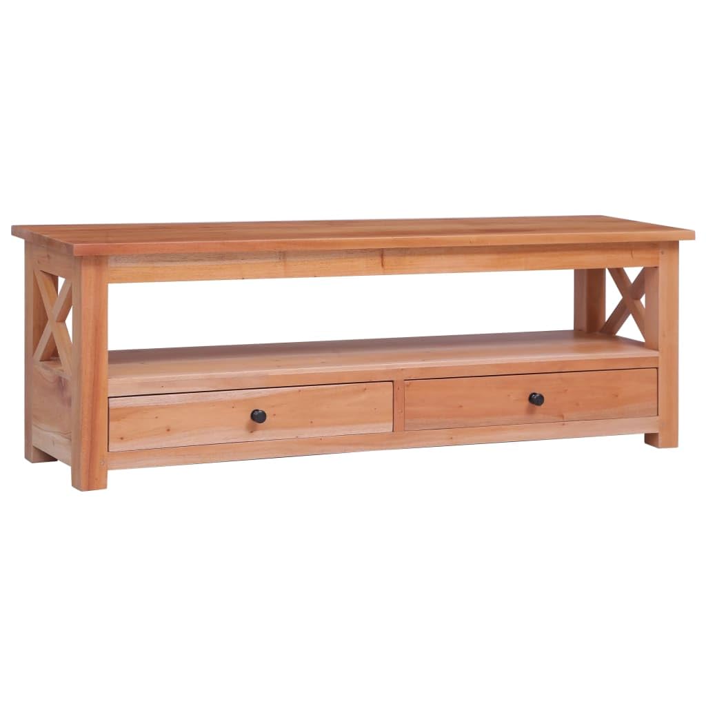 vidaXL Meuble TV Armoire Basse avec 2 Tiroirs et Une Etagère Multimédia Salon Salle de Séjour Maison Intérieur 120x30x40 cm Bois d'Acajou Massif
