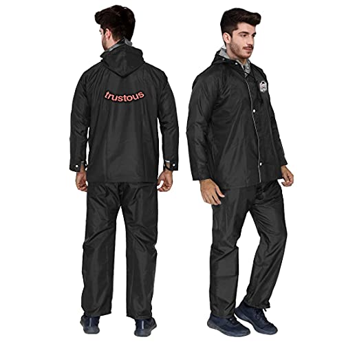 Image of Trustous Men's & Women's Waterproof Double Layer Reversible Raincoat with Pant 100% Water Proof with 4 Colour's and 6 Size (M to 4XL)